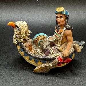 Vintage K’s Collection Native American Man in Canoe Figurine